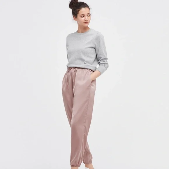 Lounge Pants Outfit Satin Drape Jogger Pants Uniqlo Stretch Twill